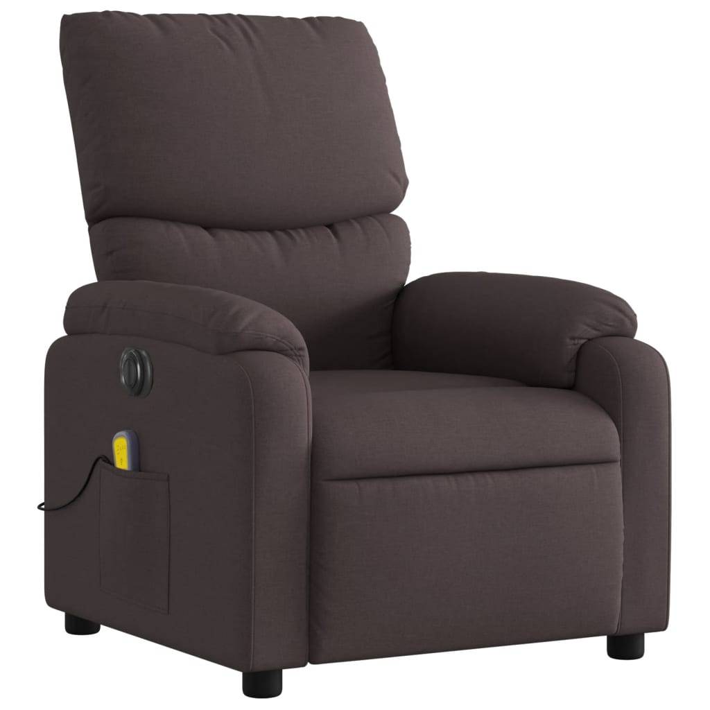 vidaXL Massagesessel Elektrisch Dunkelbraun Stoff