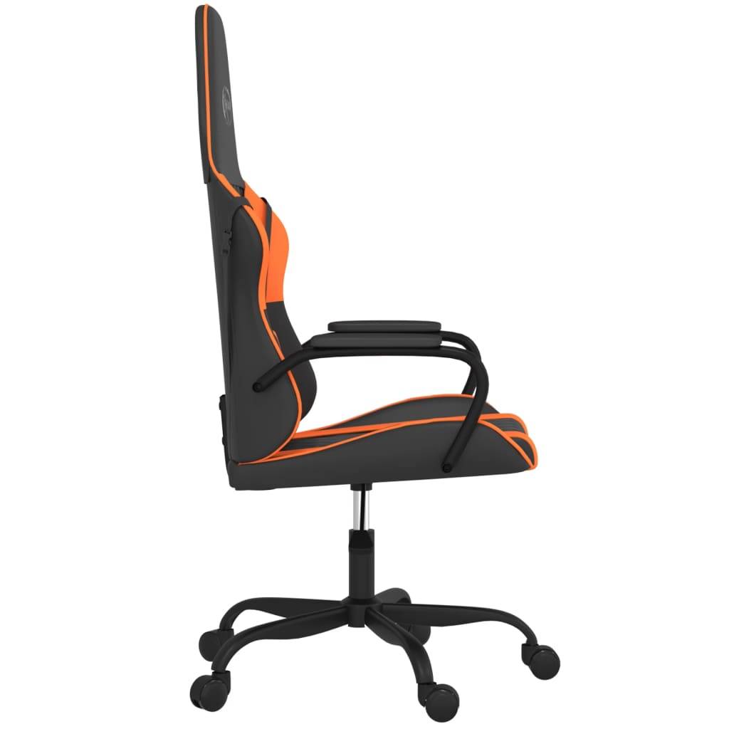 vidaXL Gaming-Stuhl mit Massagefunktion Schwarz und Orange Kunstleder