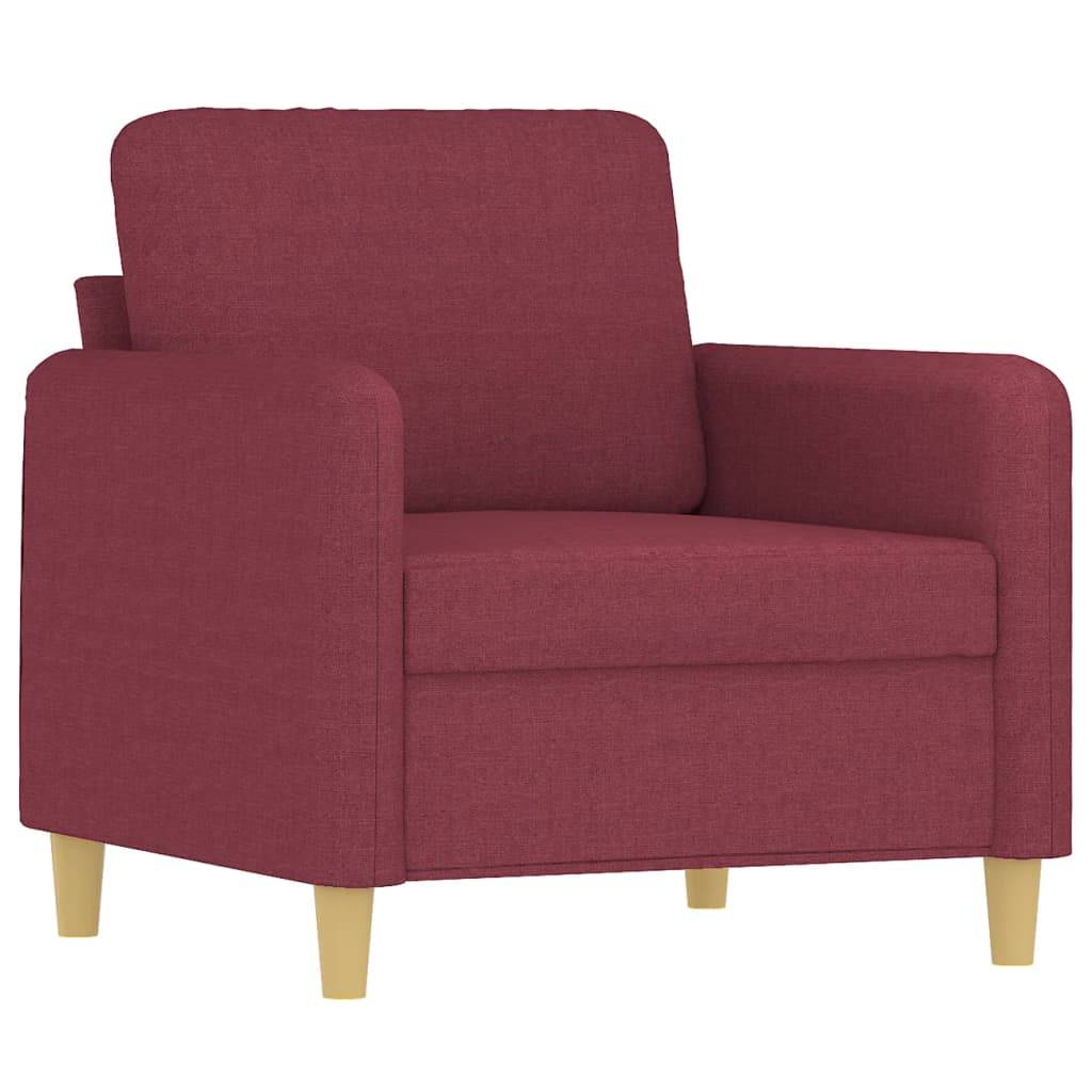 vidaXL 4-tlg. Sofagarnitur mit Kissen Weinrot Stoff
