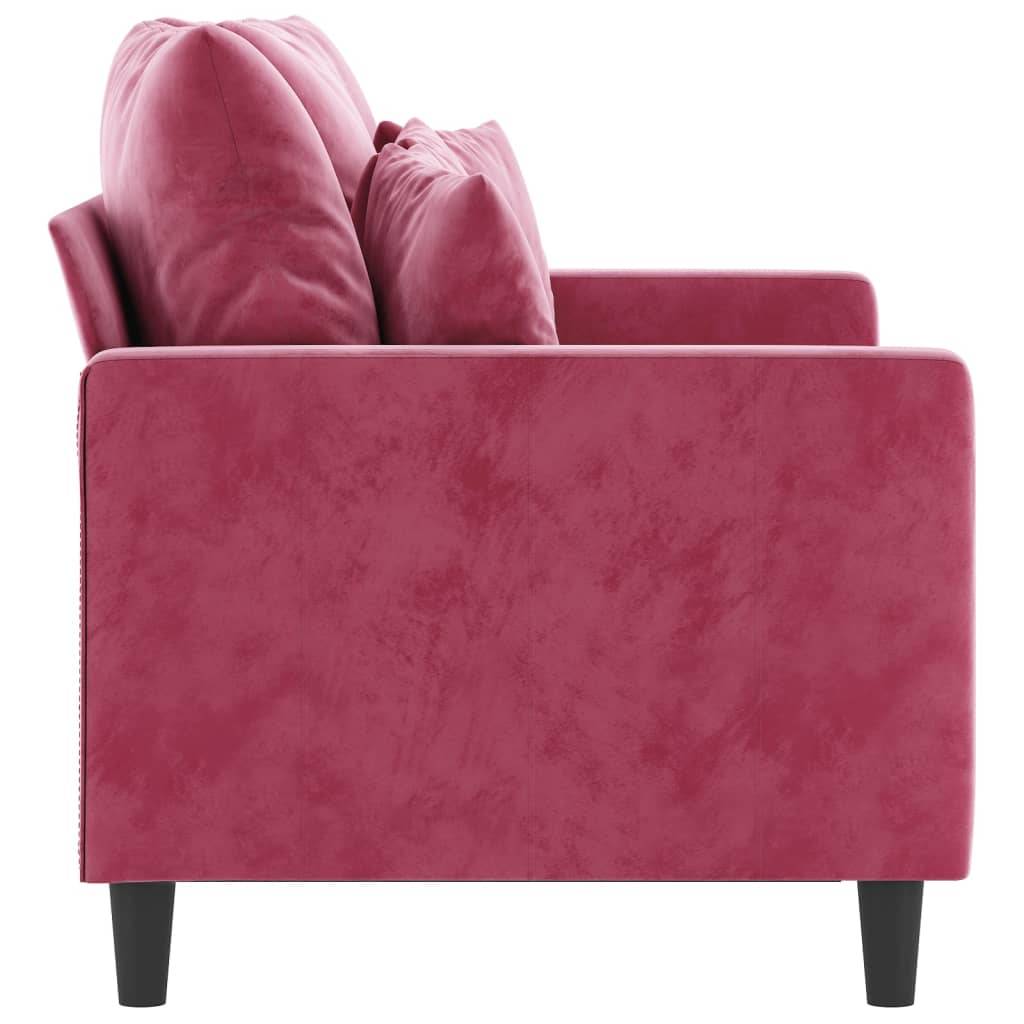 vidaXL 2-Sitzer-Sofa Weinrot 120 cm Samt