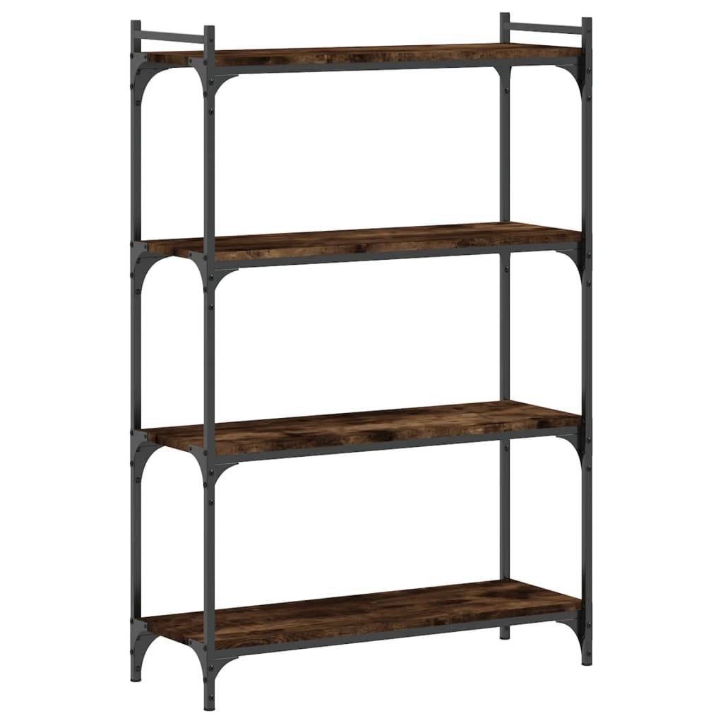 vidaXL Bücherregal 4 Böden Räuchereiche 80x30x120 cm Holzwerkstoff