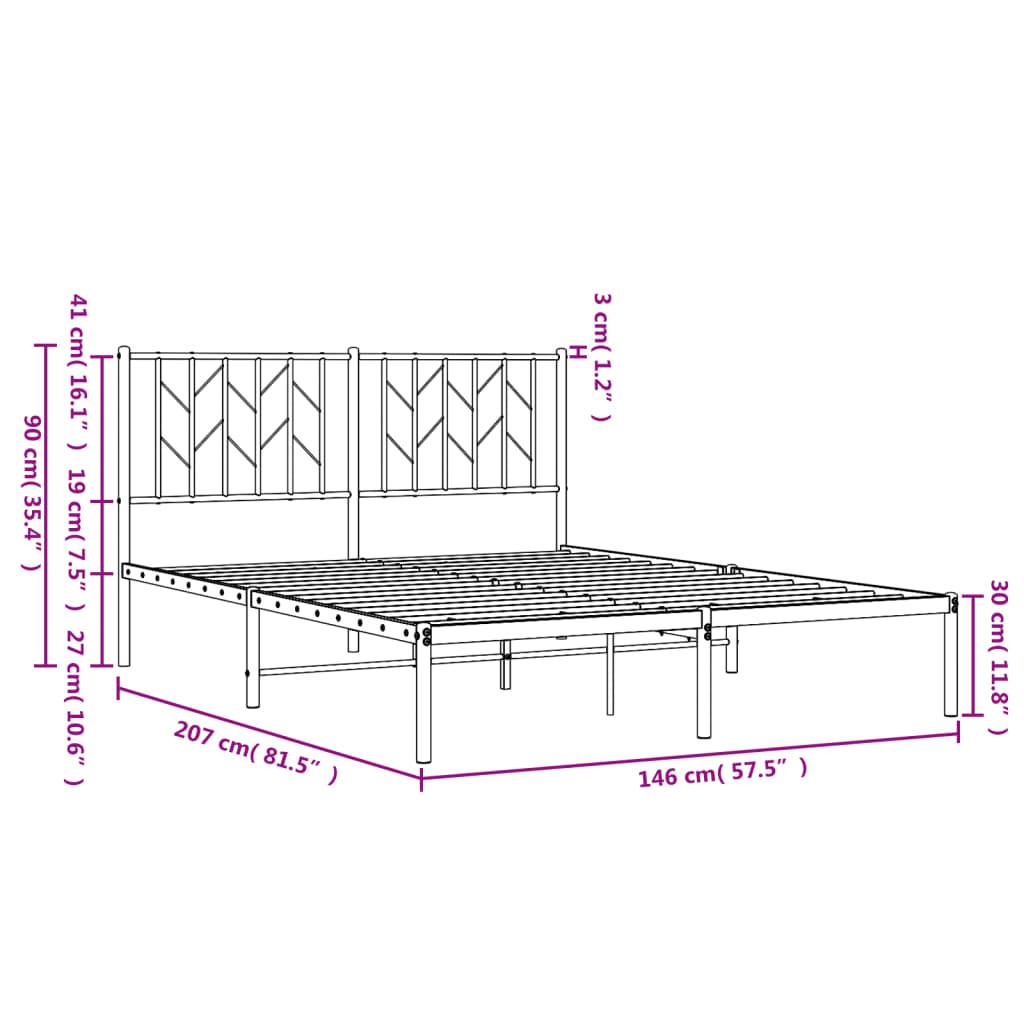 vidaXL Bettgestell mit Kopfteil Metall Weiß 140x200 cm