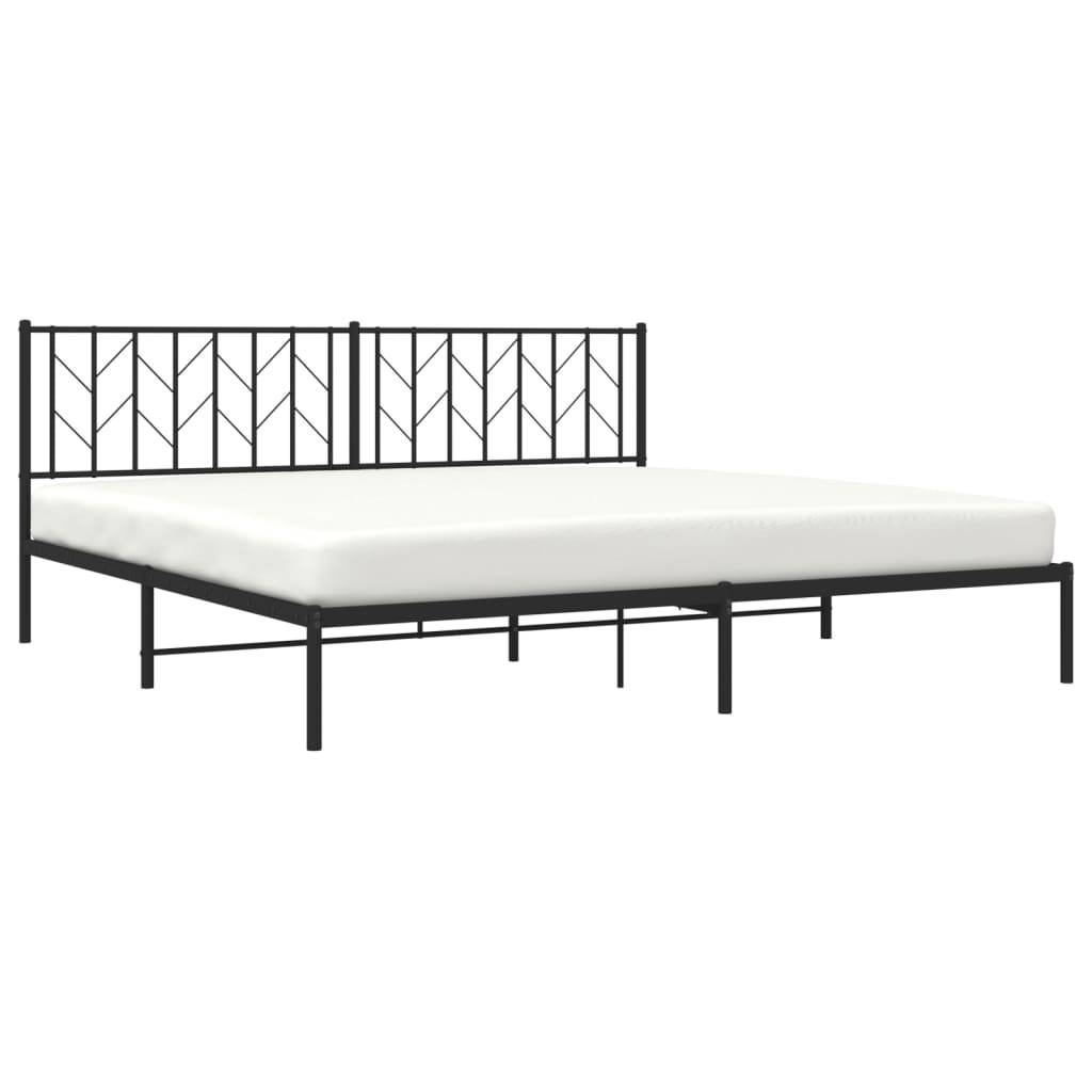 vidaXL Bettgestell mit Kopfteil Metall Schwarz 200x200 cm