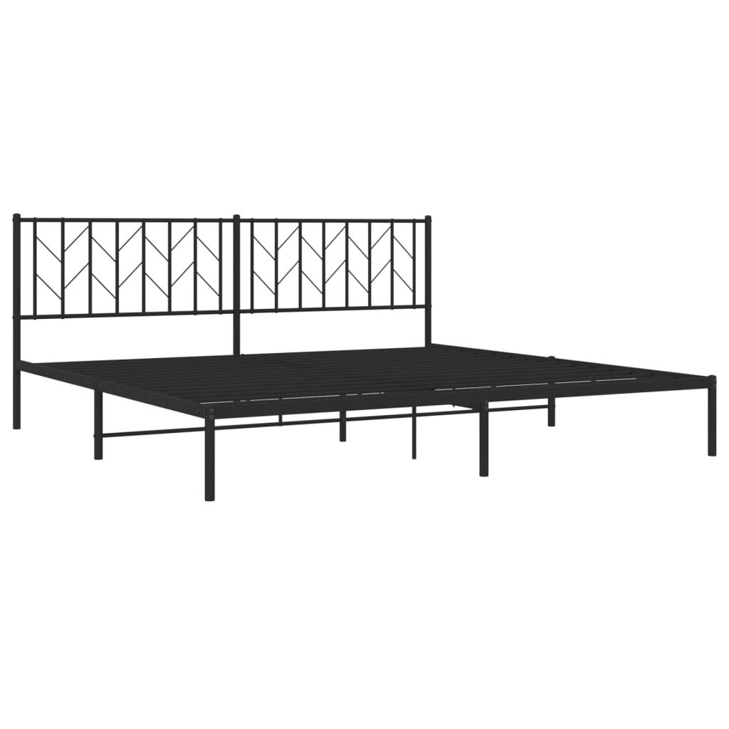 vidaXL Bettgestell mit Kopfteil Metall Schwarz 200x200 cm