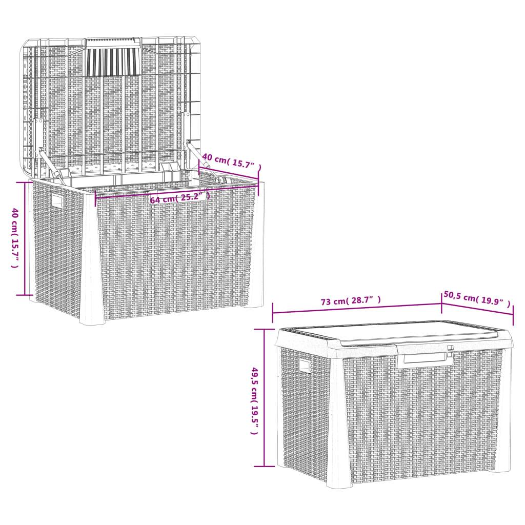 vidaXL Gartentruhe mit Sitzkissen Anthrazit 125 L PP