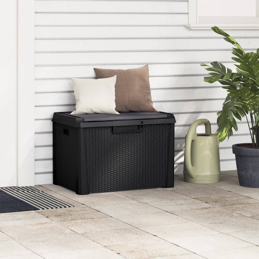 vidaXL Gartentruhe mit Sitzkissen Anthrazit 125 L PP