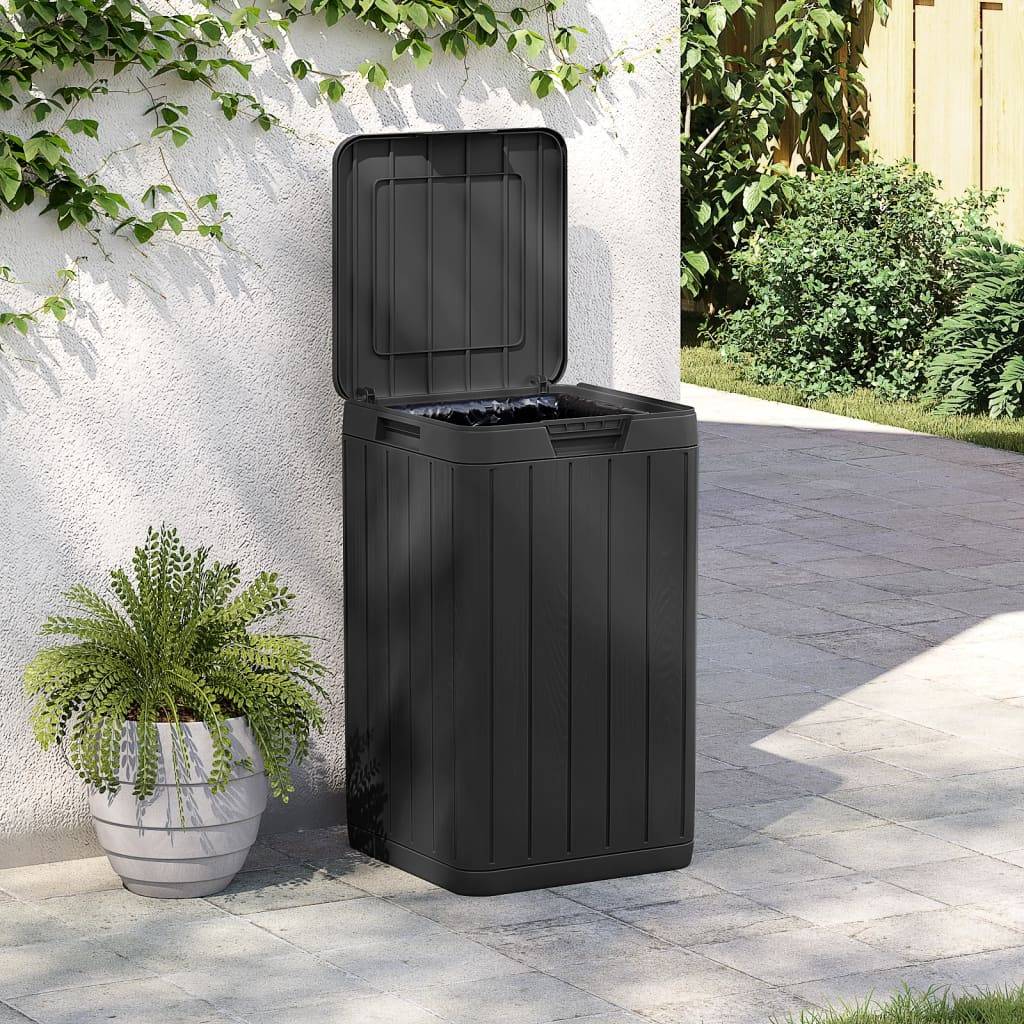 vidaXL Outdoor-Mülltonne Anthrazit 38x38x65 cm PP