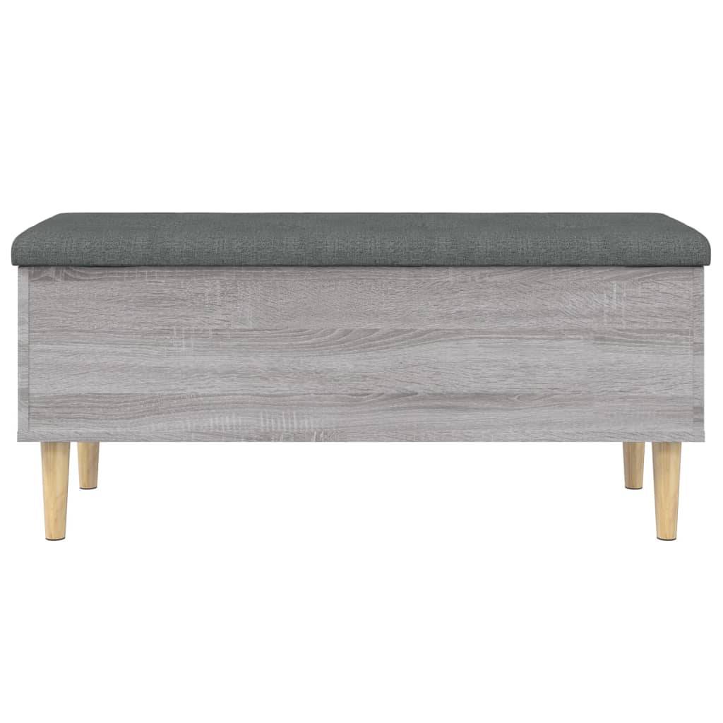 vidaXL Sitzbank mit Stauraum Grau Sonoma 102x42x46 cm Holzwerkstoff