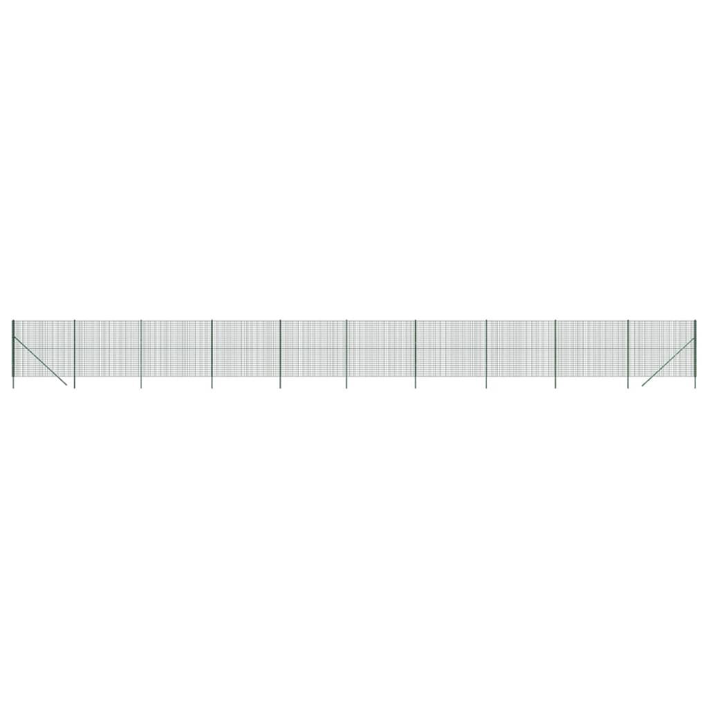 vidaXL Maschendrahtzaun Grün 1,6x25 m Verzinkter Stahl