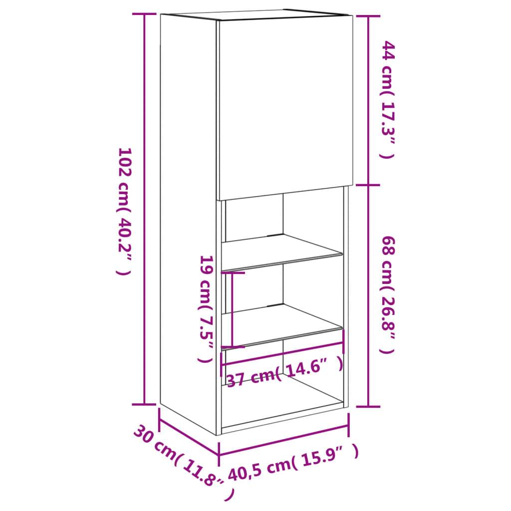 vidaXL TV-Schrank mit LED-Leuchten Braun Eichen-Optik 40,5x30x102 cm