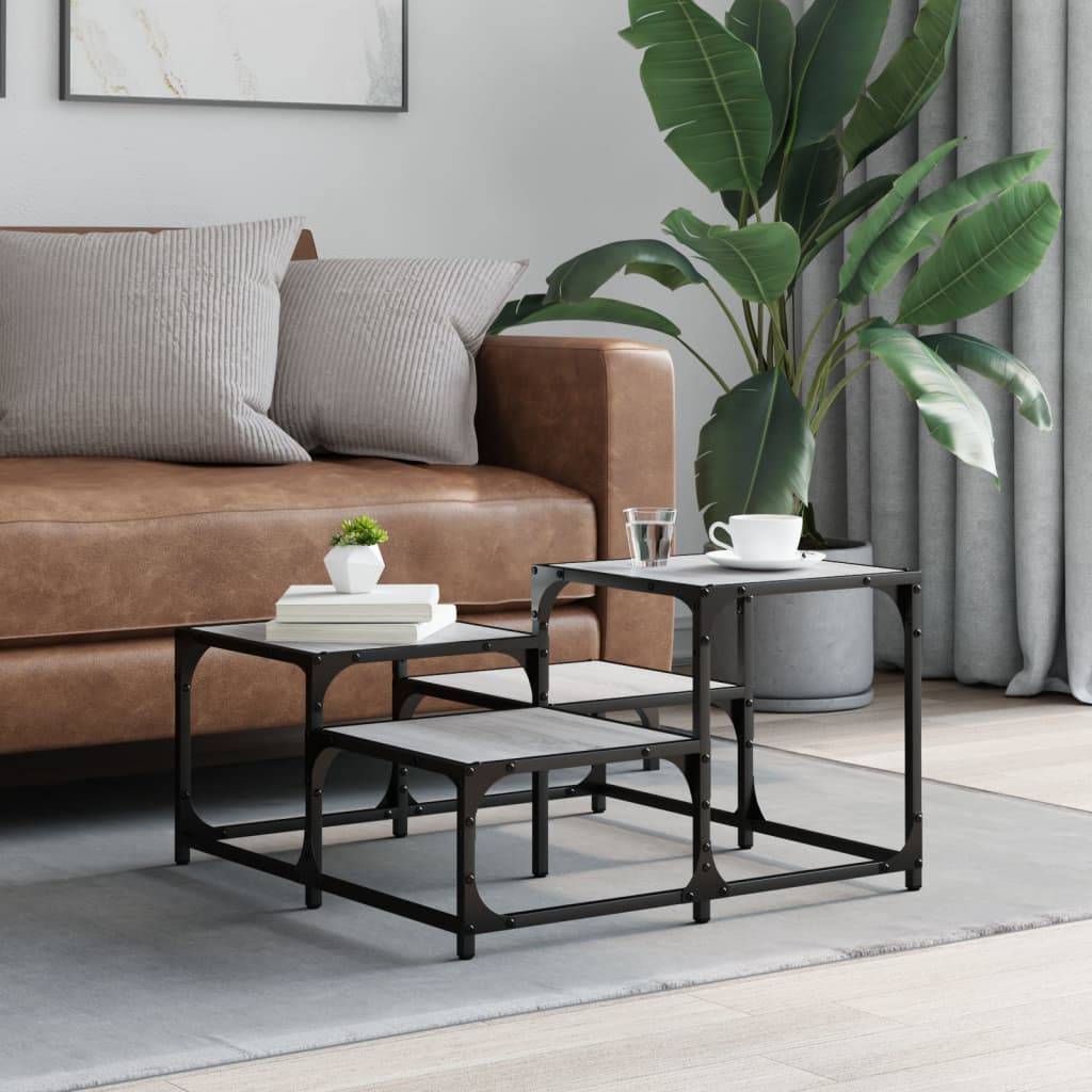 vidaXL Couchtisch Grau Sonoma 68x68x40 cm Holzwerkstoff