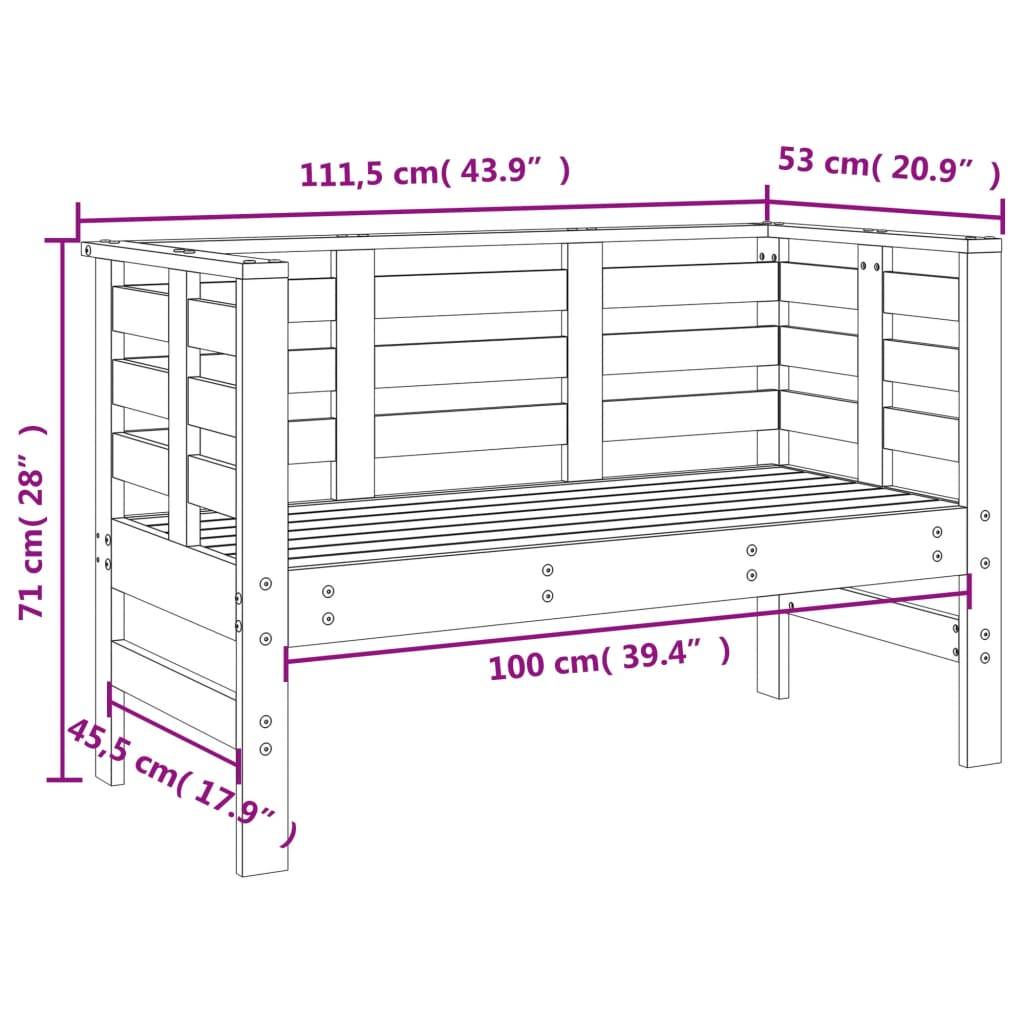 vidaXL Gartenbank 111,5x53x71 cm Massivholz Douglasie