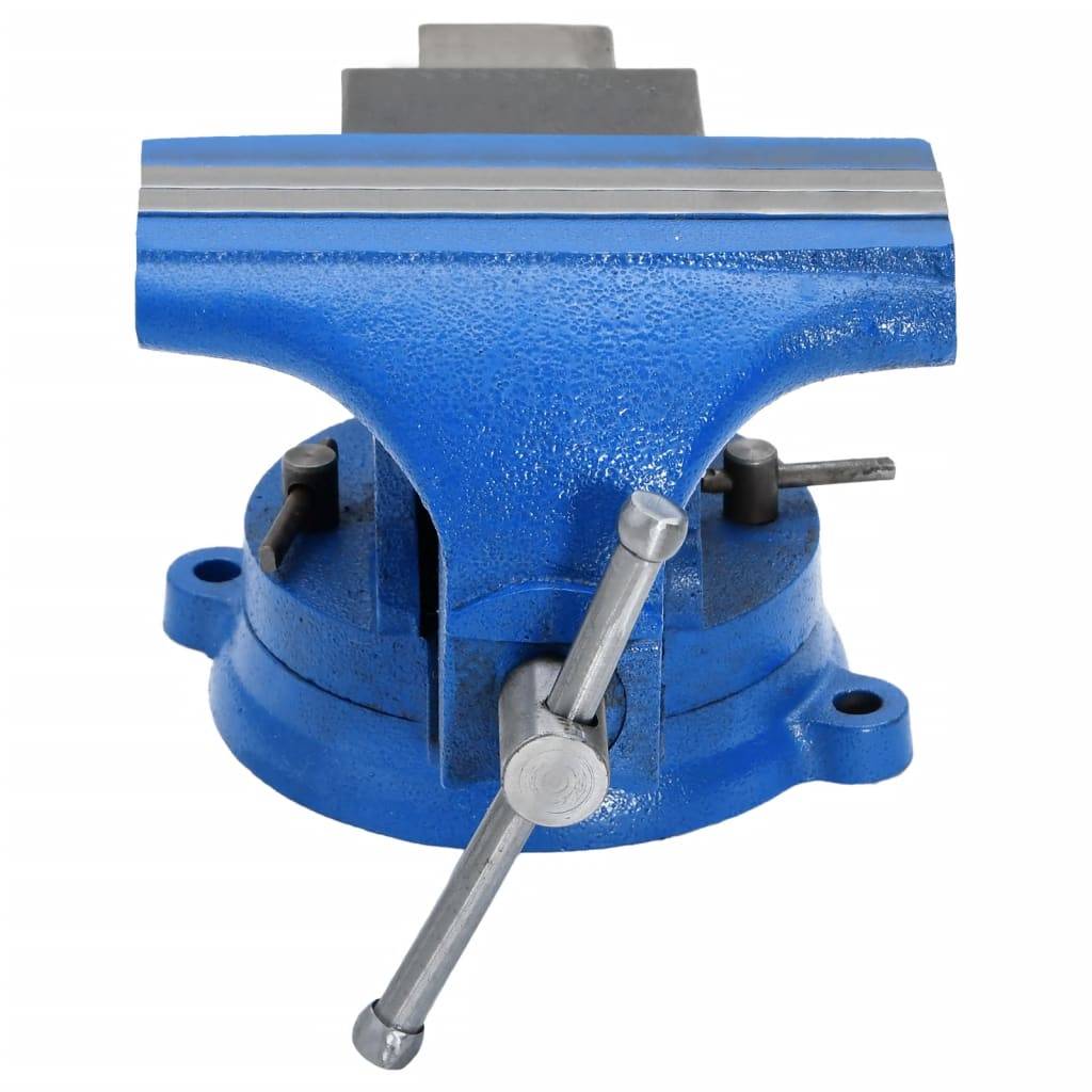 vidaXL Schraubstock Blau 150 mm Gusseisen
