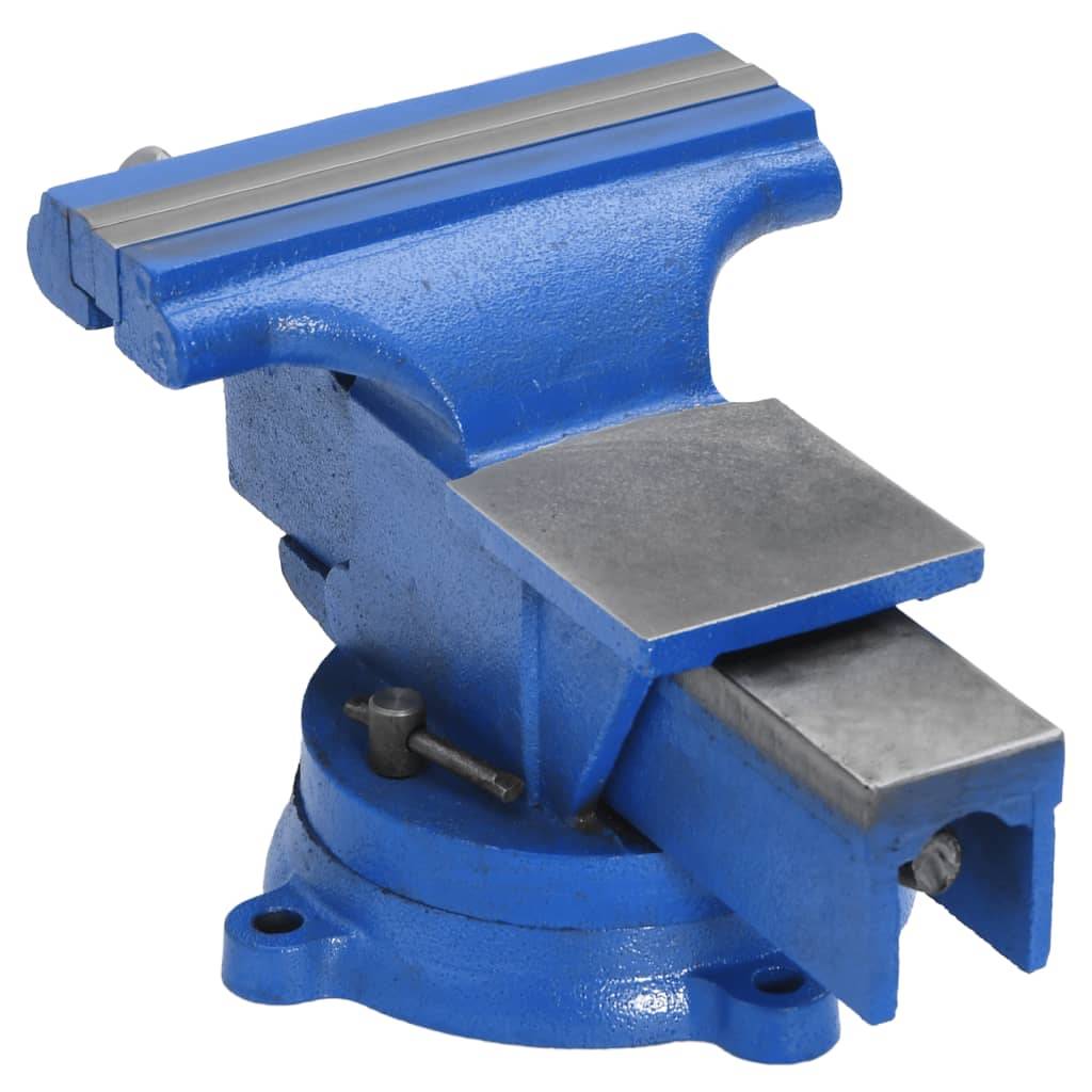 vidaXL Schraubstock Blau 150 mm Gusseisen