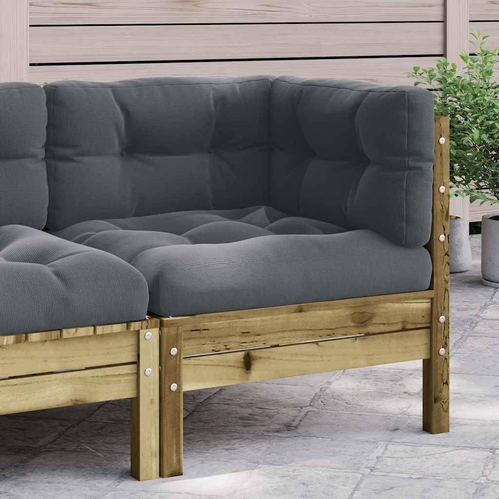 vidaXL Garten-Ecksofa mit Kissen Kiefernholz Imprägniert