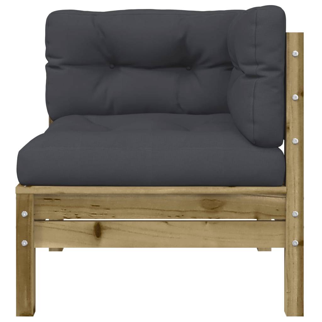 vidaXL Garten-Ecksofa mit Kissen Kiefernholz Imprägniert