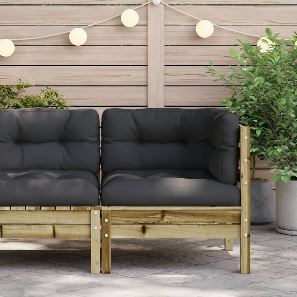 vidaXL Garten-Ecksofa mit Kissen Kiefernholz Imprägniert
