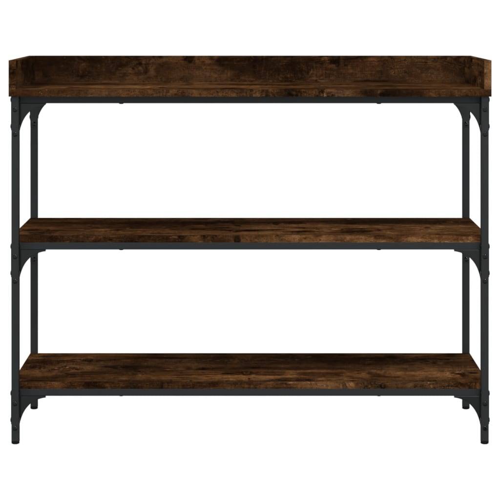vidaXL Konsolentisch mit Ablagen Räuchereiche 100x30x80 cm