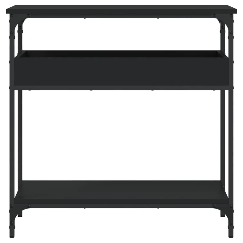 vidaXL Konsolentisch mit Ablage Schwarz 75x29x75cm Holzwerkstoff