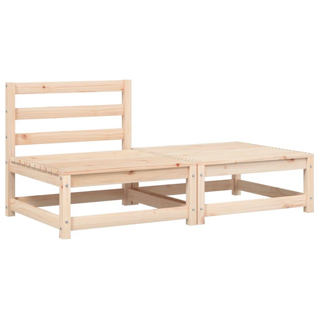 vidaXL Gartensofa ohne Armlehnen mit Kissen und Hocker