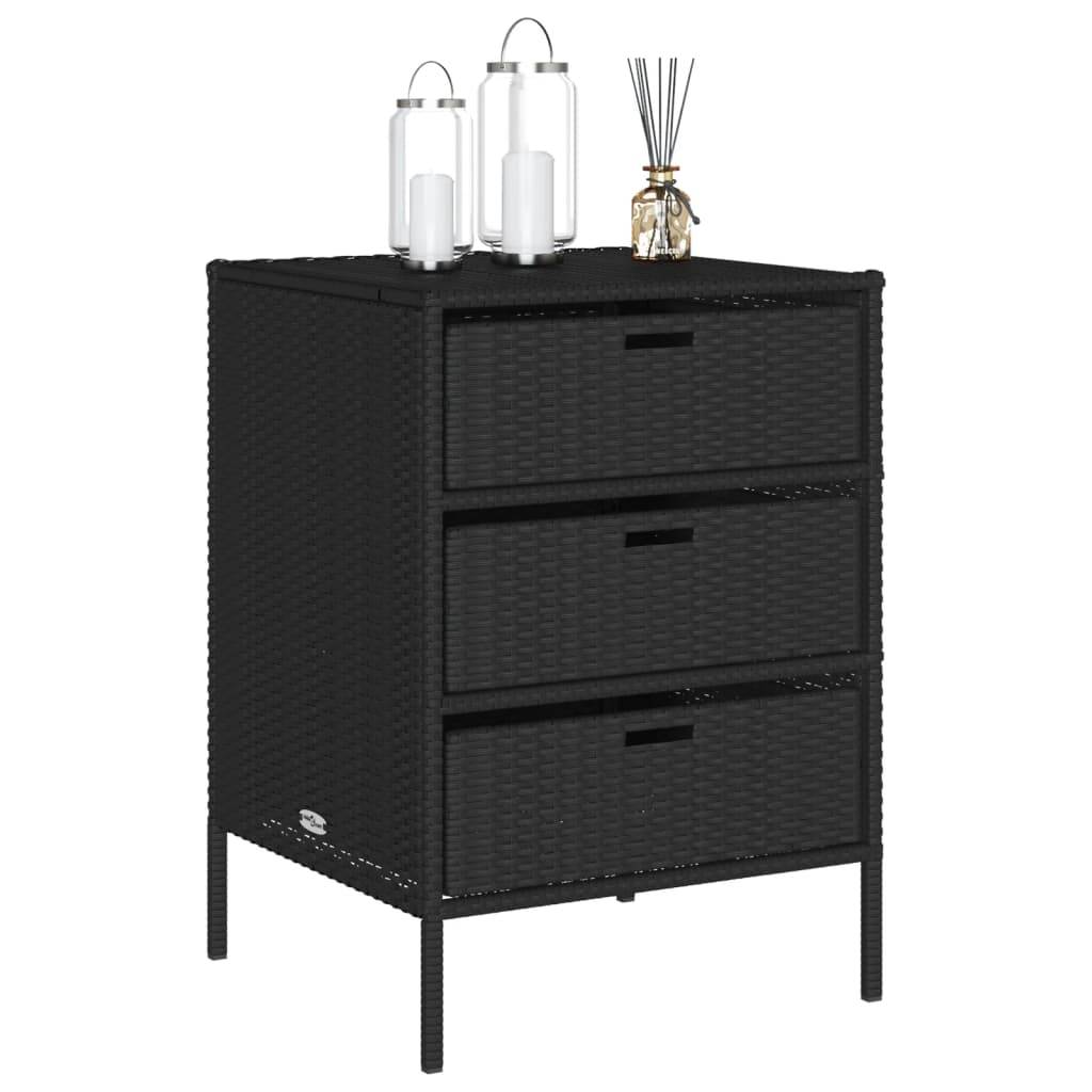 vidaXL Gartenschrank Schwarz 55x59x80 cm Poly Rattan