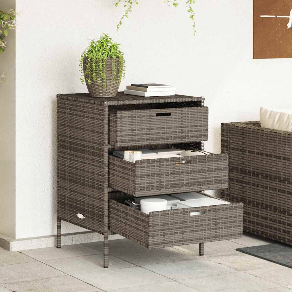 vidaXL Gartenschrank Grau 55x59x80 cm Poly Rattan