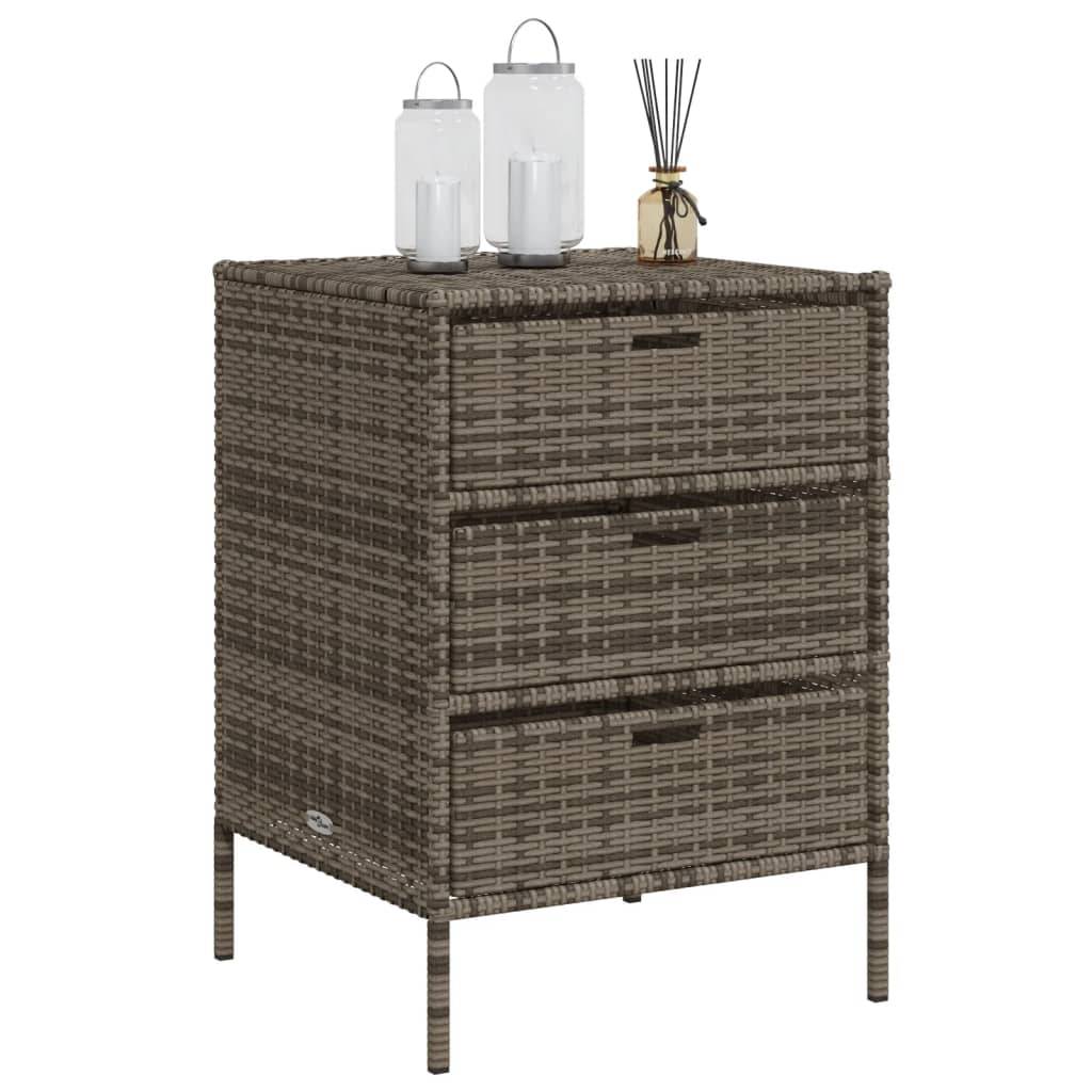 vidaXL Gartenschrank Grau 55x59x80 cm Poly Rattan