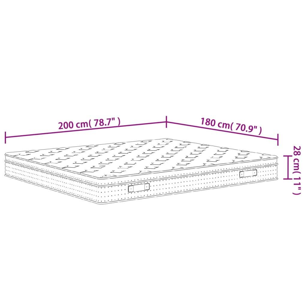 vidaXL Matratze Taschenfederkern Mittel 180x200 cm