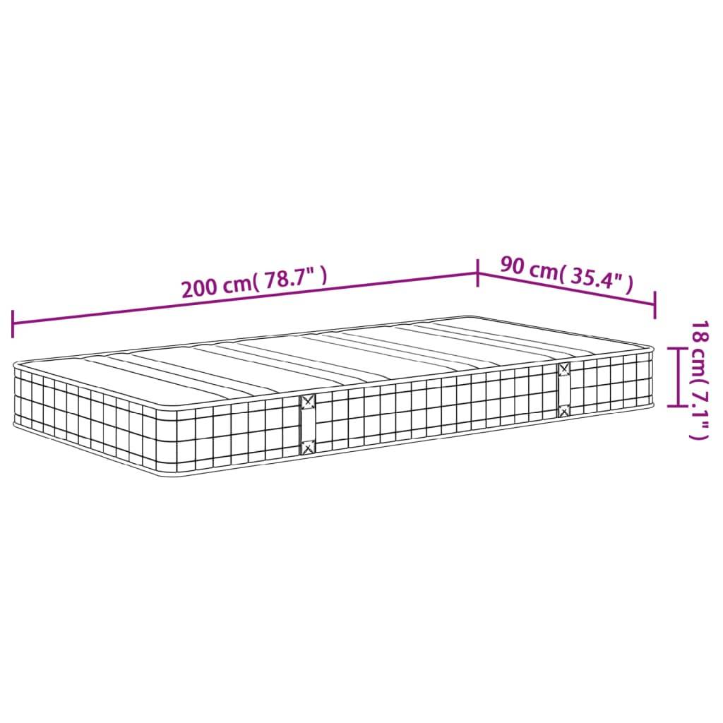 vidaXL Matratze Bonnell-Federkern Mittel 90x200 cm