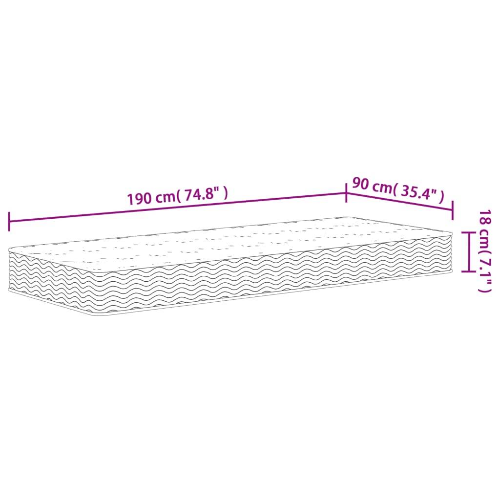 vidaXL Matratze Bonnell-Federkern Mittel 90x190 cm