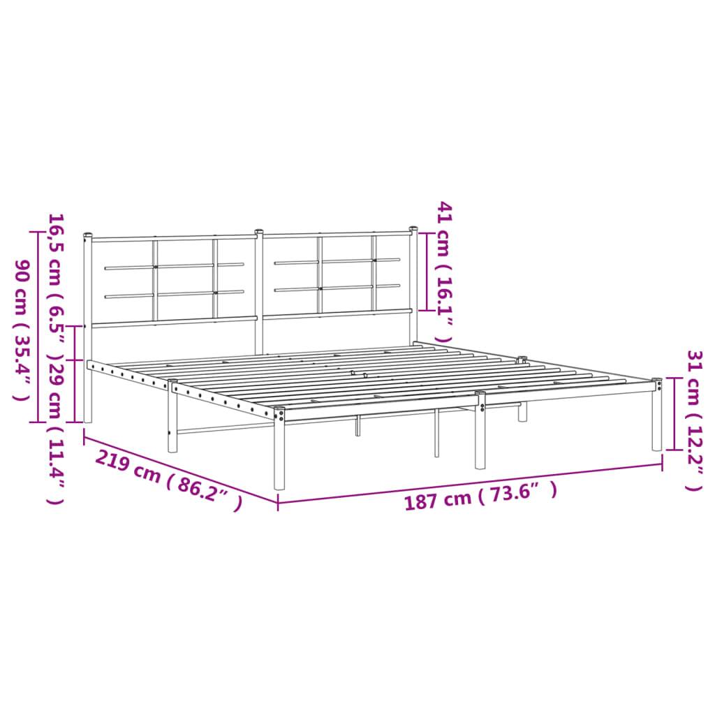 vidaXL Bettgestell mit Kopfteil Metall Weiß 183x213 cm