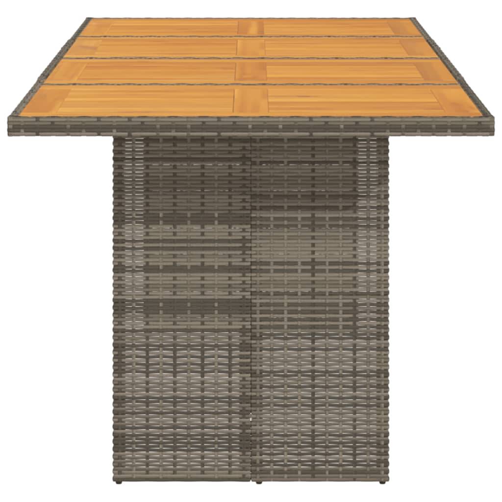 vidaXL Gartentisch mit Akazienholz-Platte Grau 190x80x74cm Poly Rattan