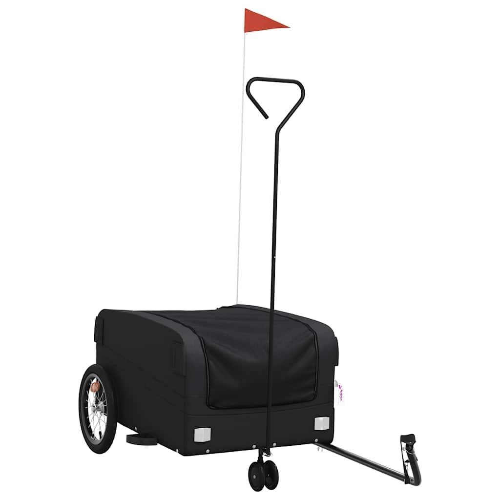 vidaXL Fahrradanhänger Schwarz 45 kg Eisen