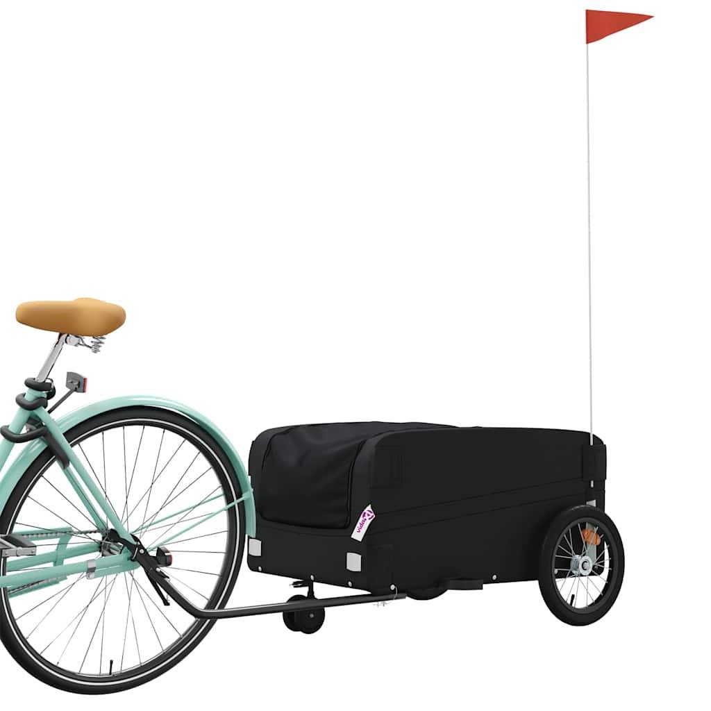 vidaXL Fahrradanhänger Schwarz 45 kg Eisen