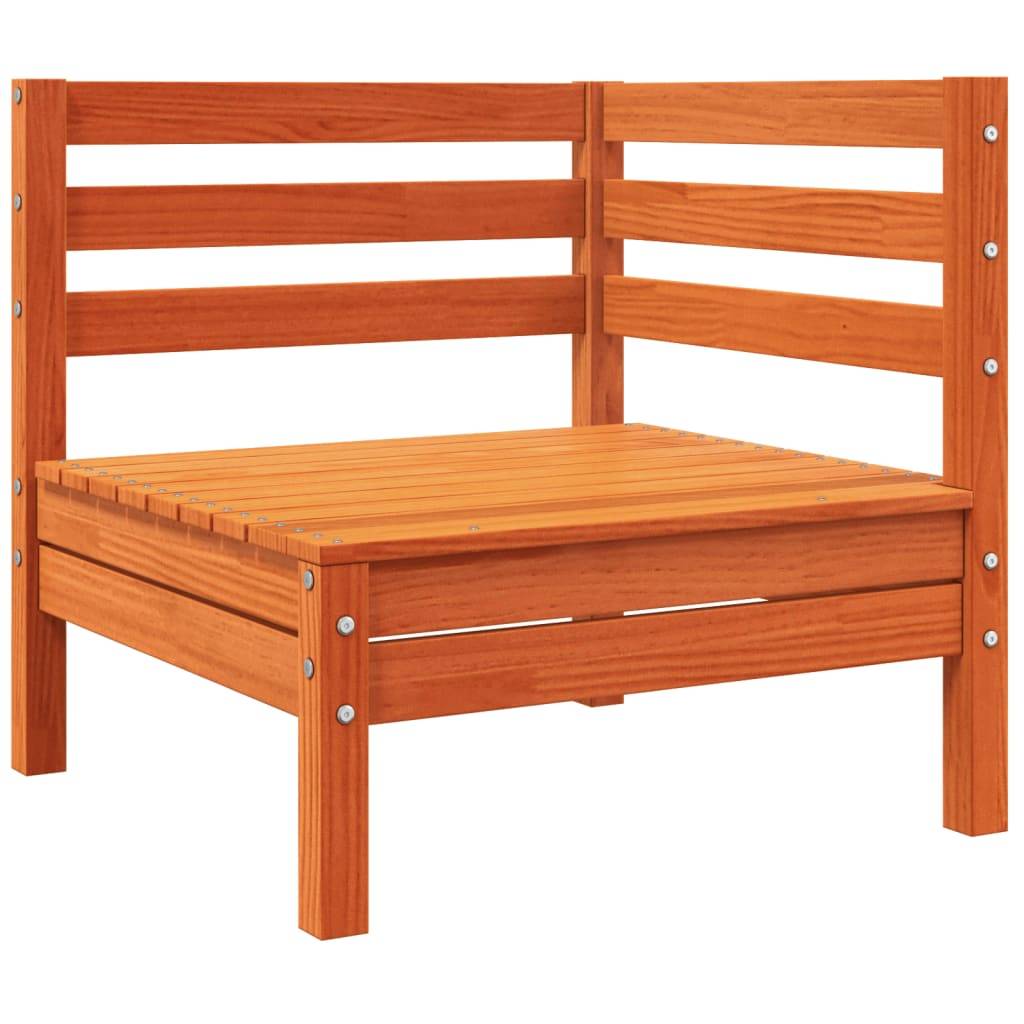 vidaXL Garten-Ecksofa mit Kissen Wachsbraun Massivholz Kiefer