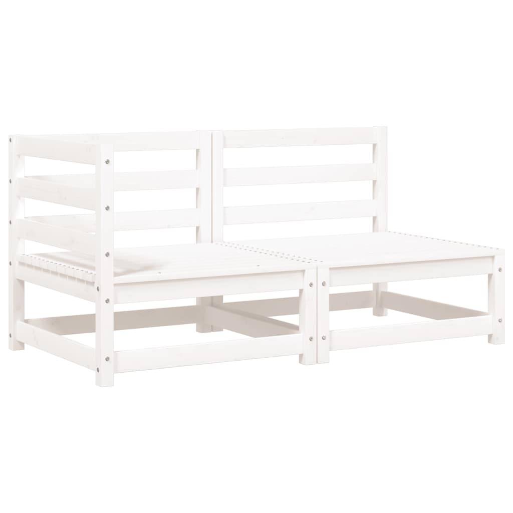 vidaXL Gartensofa mit Kissen 2-Sitzer Weiß Massivholz Kiefer