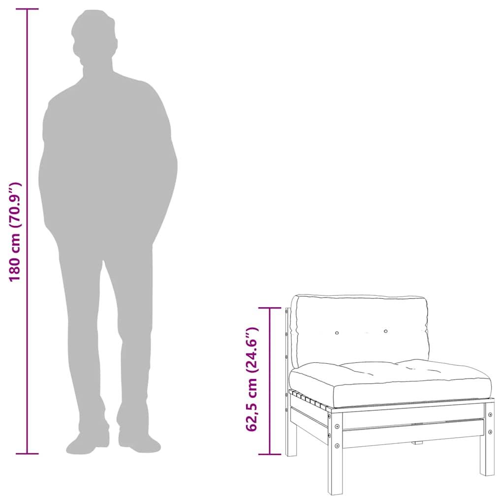 vidaXL Gartensofa mit Kissen und Hocker 2-Sitzer