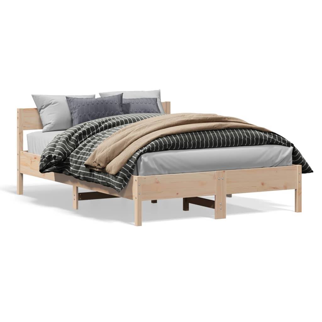vidaXL Massivholzbett ohne Matratze 120x190 cm Kiefernholz