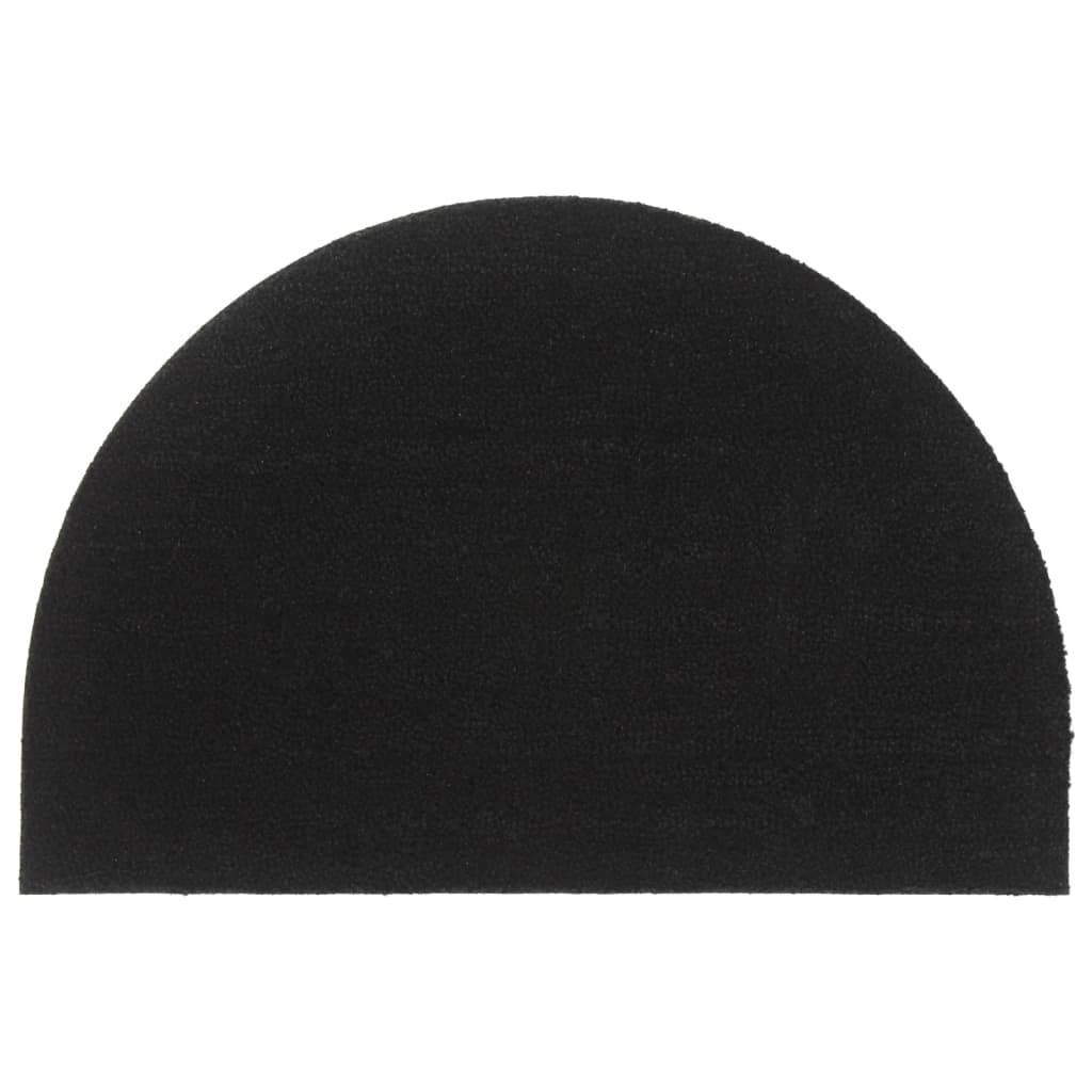 vidaXL Fußmatte Schwarz Halbrund 60x90 cm Kokosfaser Getuftet