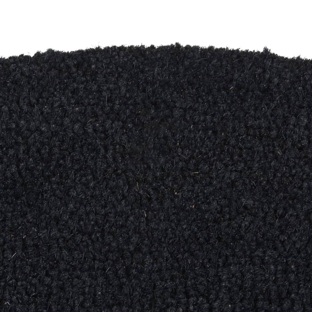 vidaXL Fußmatte Schwarz Halbrund 60x90 cm Kokosfaser Getuftet