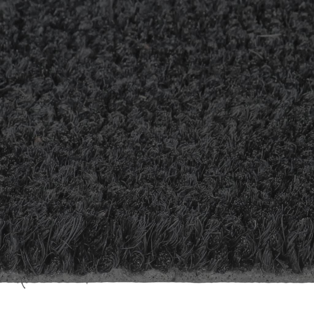 vidaXL Fußmatte Schwarz Halbrund 60x90 cm Kokosfaser Getuftet