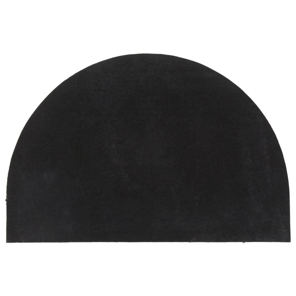 vidaXL Fußmatte Schwarz Halbrund 60x90 cm Kokosfaser Getuftet