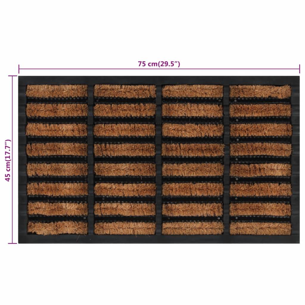 vidaXL Fußmatte Rechteckig 45x75 cm Gummi und Kokosfaser