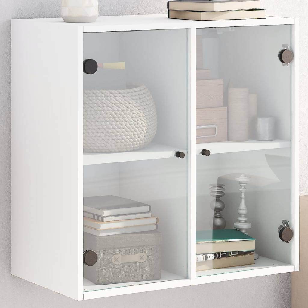 vidaXL Wandschrank mit Glastüren Weiß 68x37x68,5 cm