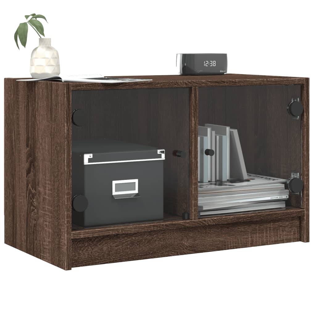 vidaXL TV-Schrank mit Glastüren Braun Eichen-Optik 68x37x42 cm
