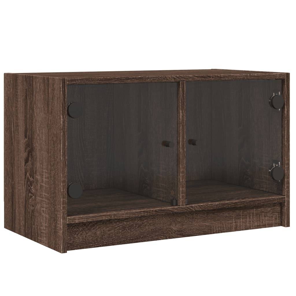 vidaXL TV-Schrank mit Glastüren Braun Eichen-Optik 68x37x42 cm