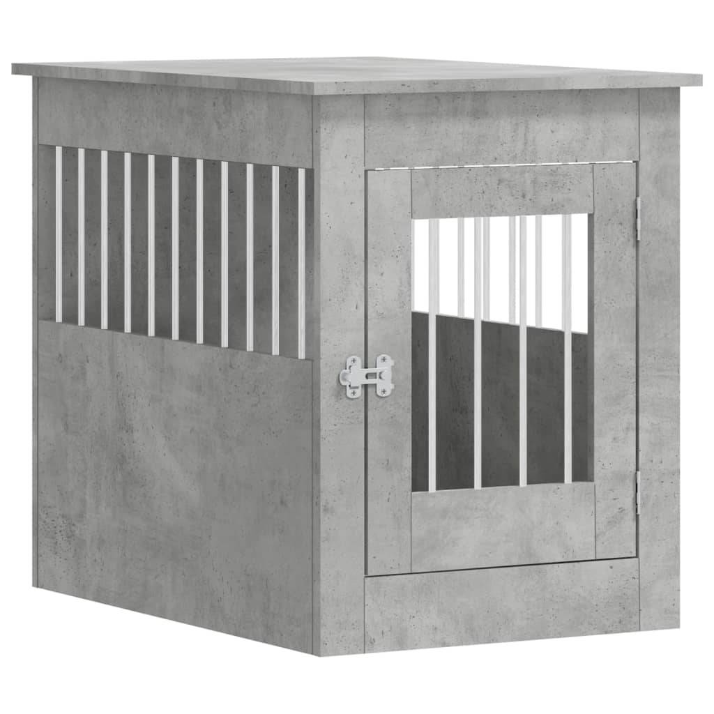 vidaXL Hundekäfig im Möbelstil Betongrau 55x80x68 cm Holzwerkstoff