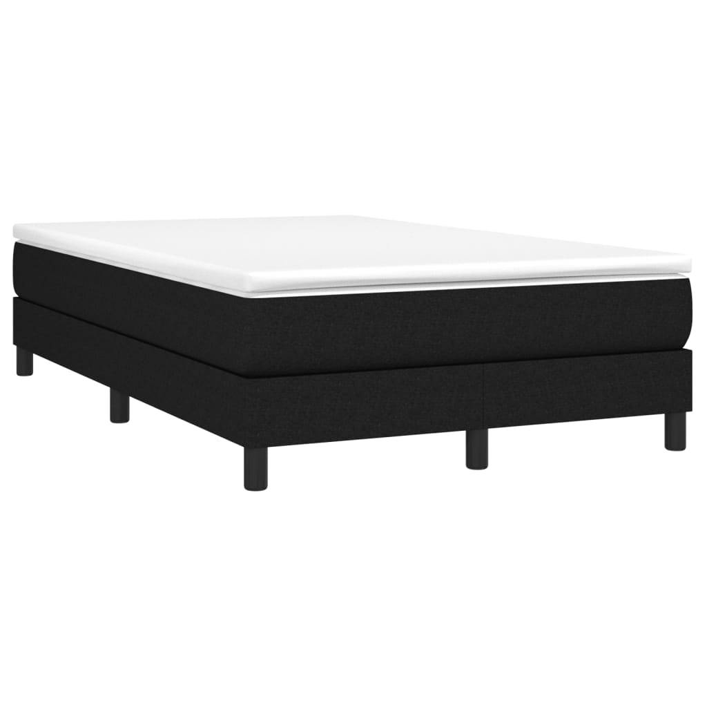 vidaXL Boxspringbett mit Matratze Schwarz 120x190 cm Stoff