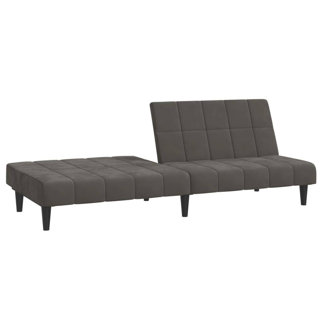 vidaXL Schlafsofa 2-Sitzer Dunkelgrau Samt