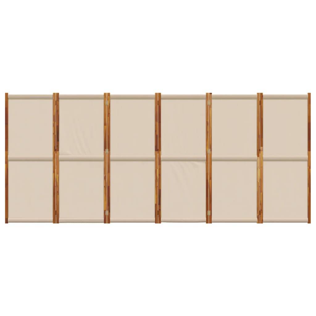 vidaXL 6-tlg. Paravent Taupe 420x180 cm
